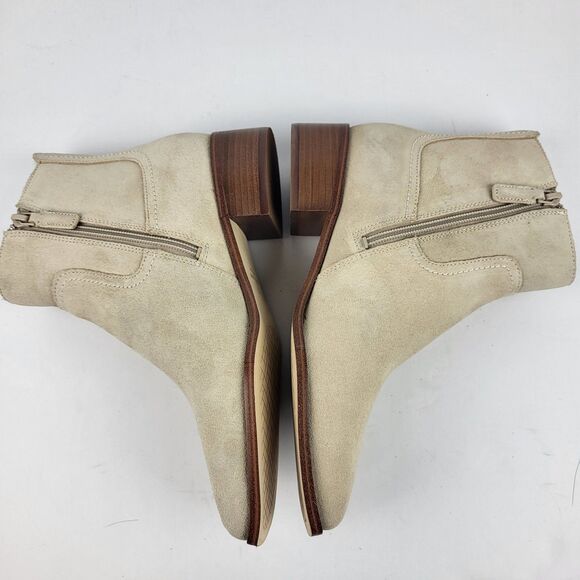 Cole Haan Naia Pointed Toe Block Heel Booties Women's Light Beige Size 7.5B - Picture 7 of 12